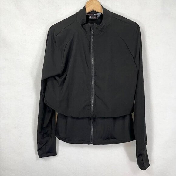 Spyder Full Zip Lightweight Outdoor Running Active Layered Black Jacket Med - Picture 1 of 8